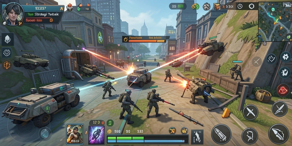 Tampilan gameplay 93337 yang memukau dan penuh aksi strategi.