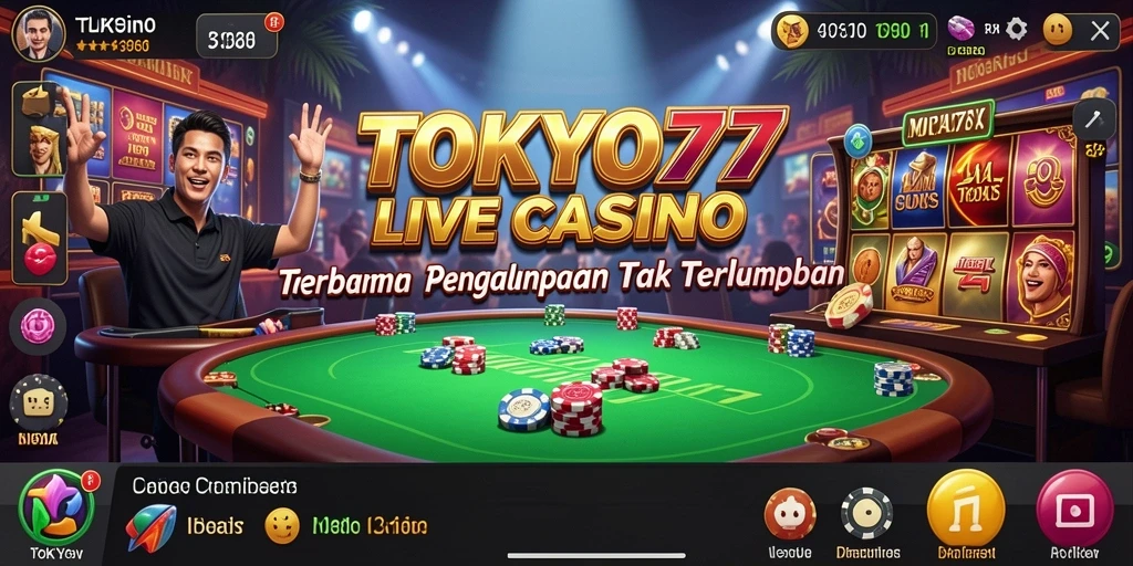 Tampilan gameplay live casino yang mendebarkan di TOKYO77.