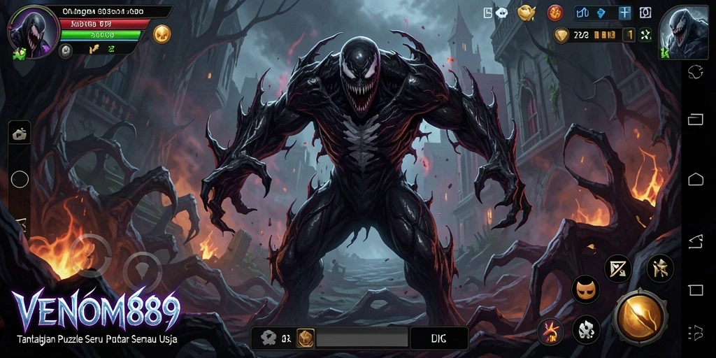 Tampilan gameplay seru dan penuh tantangan pada VENOM889.